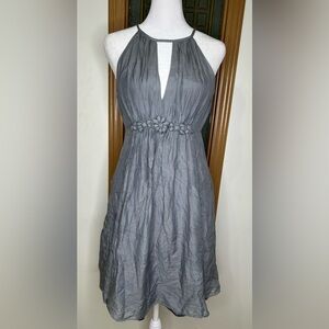 Esley grey cocktail dress with bead waist open front XS/S prom party